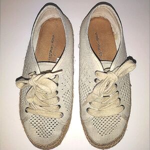 Emu Australia Agonis Mac Lace Up White and Cream Cotton Espadrille Shoe Women 9